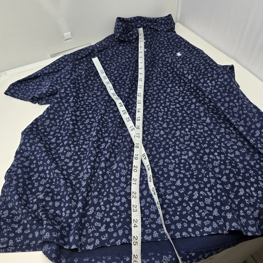 Polo Ralph Lauren Men's Size XL Blue White Floral All Over Print Slim Fit Cotton - Picture 9 of 9